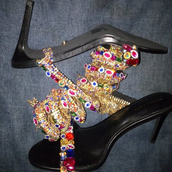 AZALEA WANG " CASCADED GEMS " EMBELLISHED SANDAL IN MULTI (BRAND NEW!!!!!!!!!!!! - Picture 7 of 7